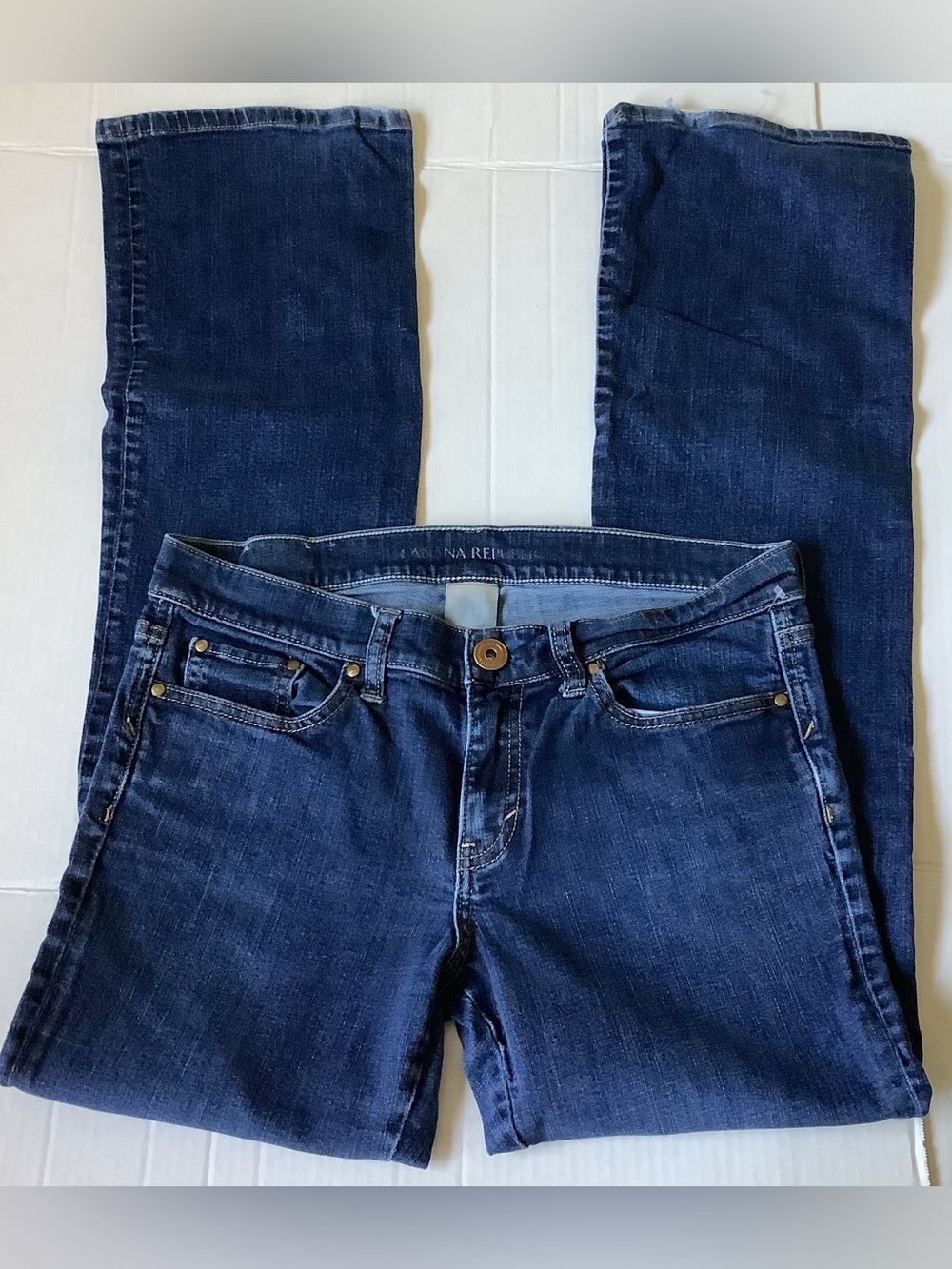 Banana Republic Dark Wash Mid Rise Straight Leg Jeans Womens Size 29x31